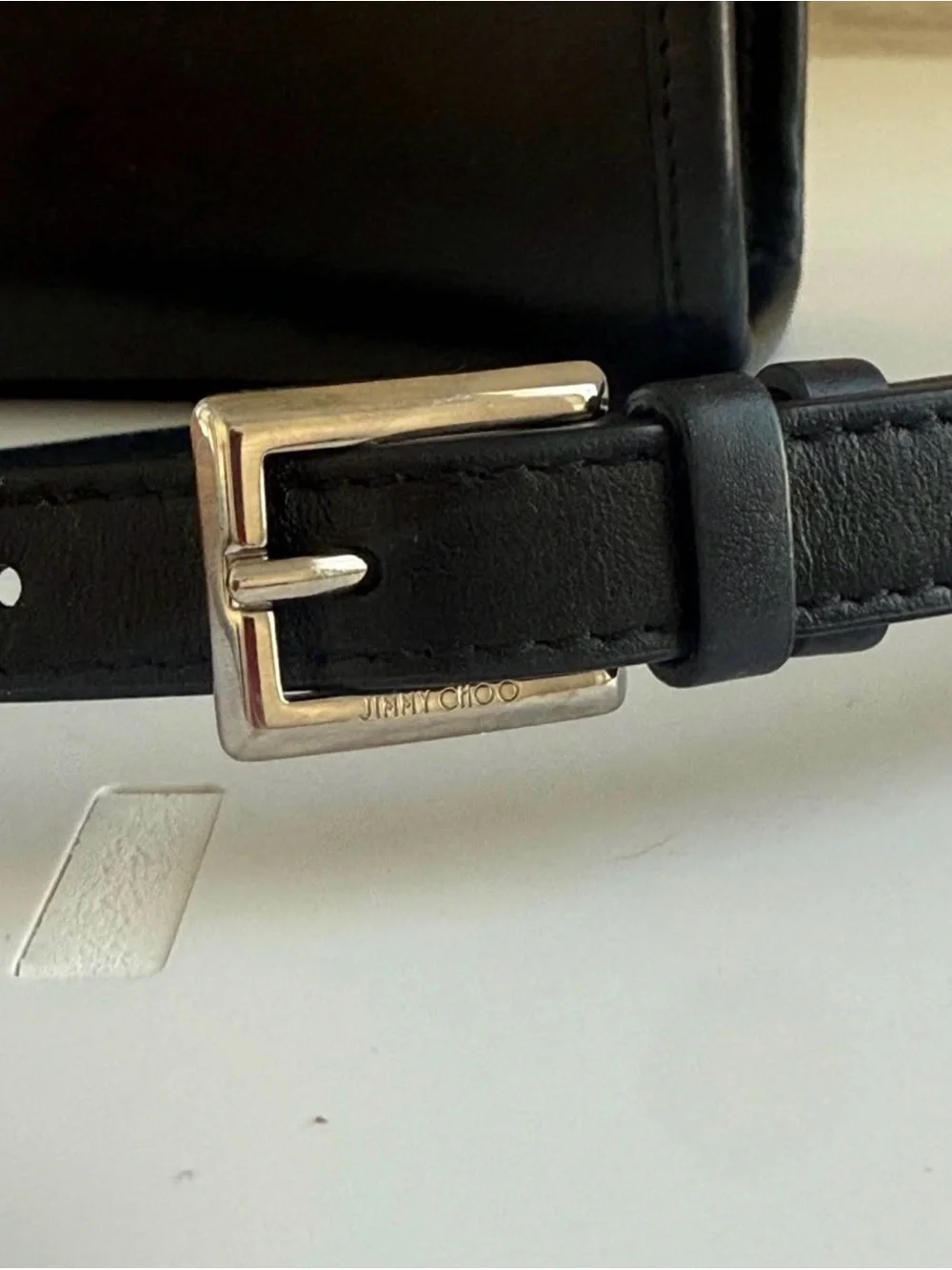 Jimmy Choo Black Leather Mini Tote Messenger